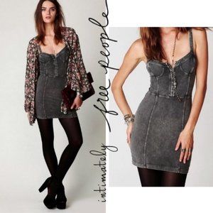 Free People Grey Body Con Slip Dress